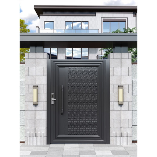 澳颜莱仿古包厢大门 铝艺精雕大门铝合金庭院门户外别墅大门定制院子门 精雕款式一