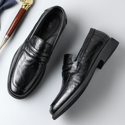 Zapatos de cuero de cartelo para hombres tapa de pie suave zapatos casuales de negocios