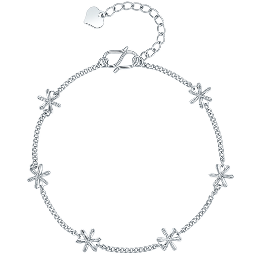 Saturday Fortune PT950 Platinum Winter First Snow Platinum Bracelet Female B0712453 About 3.49g 16+3cm Birthday Gift