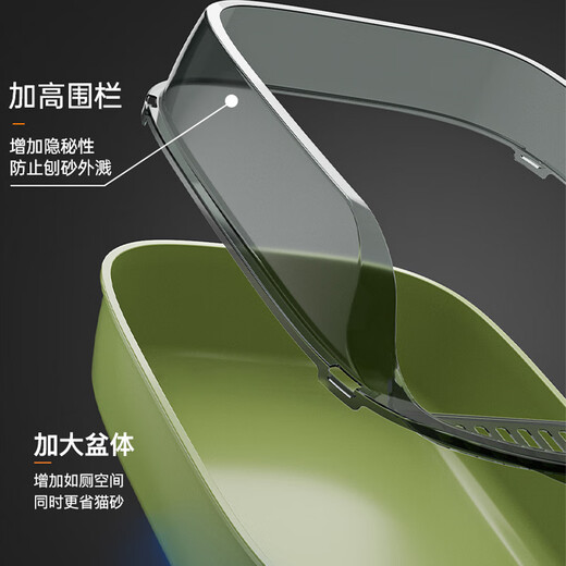 Hanhan Paradise cat litter box, litter shovel, cat toilet, poop basin, semi-enclosed anti-splash tray, pet supplies H