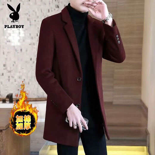 Playboy can wear up to 280Jin Jin is equal to 0.5kg. Middle-aged men fat men's large size casual mid-length woolen coat men's woolen windbreaker. Black upgraded version of mid-length woolen coat thickened L. It is recommended to wear 122Jin Jin is equal to 0.5kg.