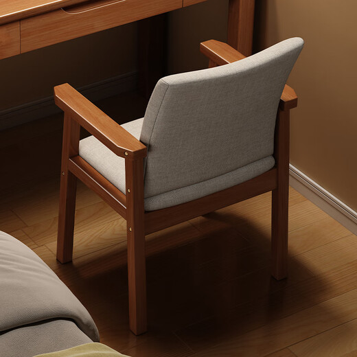 Weibosi solid wood desk and chair combination home office desk simple computer table small apartment living room bedroom study desk walnut color single table imported solid wood 100x55x75cm double drawers