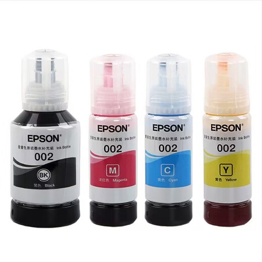 Tinta para impresora Epson original 002 L4158L4168L6168L6178L4166L4167L6198 juego de 4 colores negro, rojo, amarillo y verde