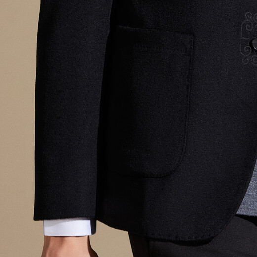 Antonio Mulberry Silk + Sheep Wool Stand Collar Casual Chinese Style Jacquard Autumn and Winter New Men's Woolen Coat Jacket