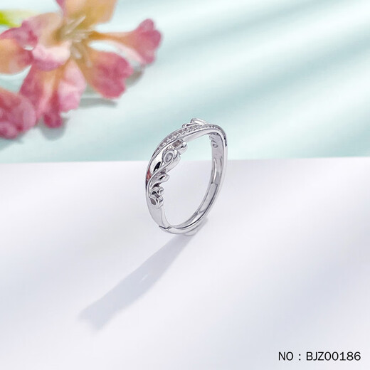 Kaibaolou PT950 platinum ring for women, flower vine traces, hollow tangled branch pattern live platinum ring 3.65g live
