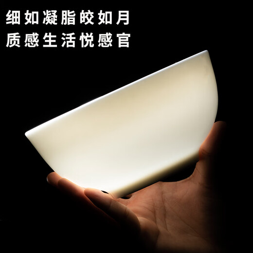 Haoya underglaze color Jingdezhen tableware set household 4.5-inch rice bowl ceramic bowl 6 pieces pure white