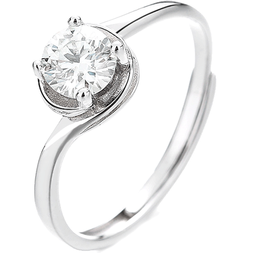 EothPT950 Platinum Moissanite Diamond Ring Girls Light Luxury Niche Live Valentine's Day 520 Birthday Gift for Girlfriend PT950 Platinum Moissanite Ring + Certificate