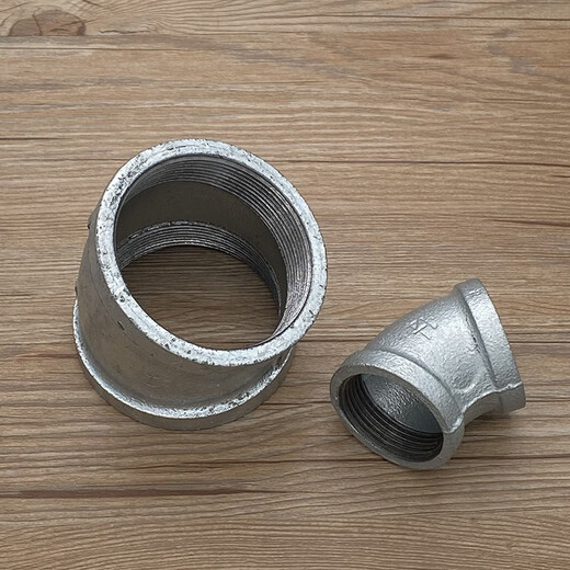 Galvanized 22.5 degree national standard elbow 2.5 inch DN65 straight bent Malleable steel pipe fittings fire hot dipped galvanized threaded internal thread, whole pack of 50 22.5 degree DN65 (2.5 inch)