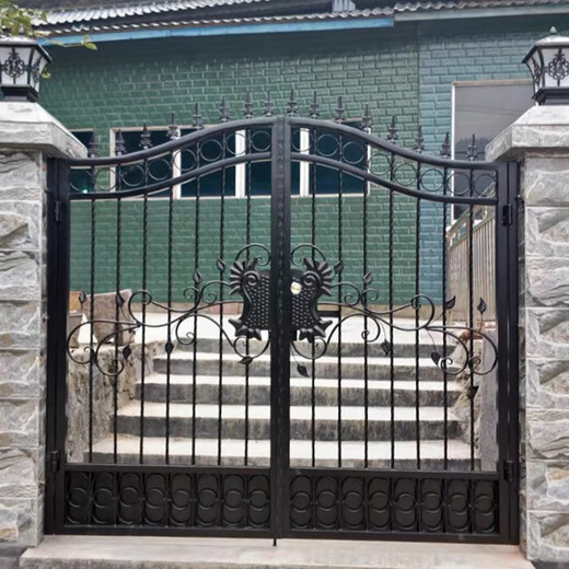 Jin Fushun customized rural iron gate outdoor courtyard wall fence entrance double door garden courtyard door community simple iron gate regular style one (square meter)