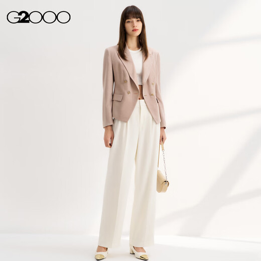 G2000 Machine washable G2000 women's SS24 mall new soft and comfortable double-breasted versatile casual suit two-color twill-orange casual suit 24 inches S /34
