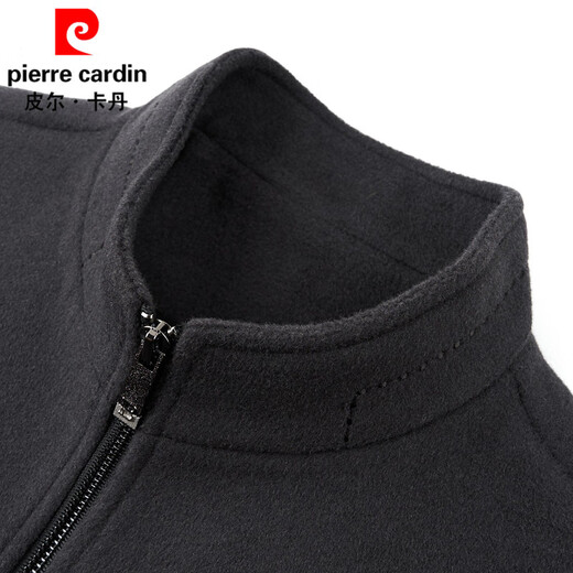 Pierre Cardin woolen coat men's detachable down liner wool coat short winter warm stand-up collar business executive jacket