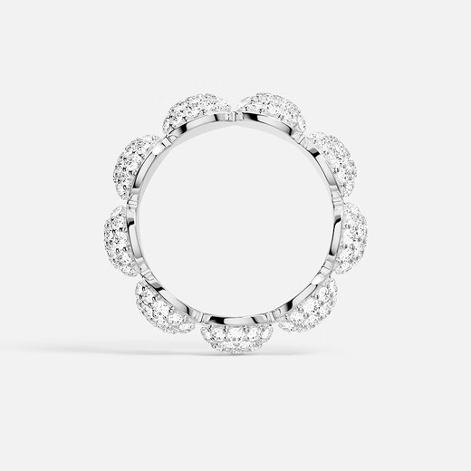 APM Monaco New Product Pave Ring Silver White Pavé Simple Hand Jewelry Geometric Design Gift Silver Size 48