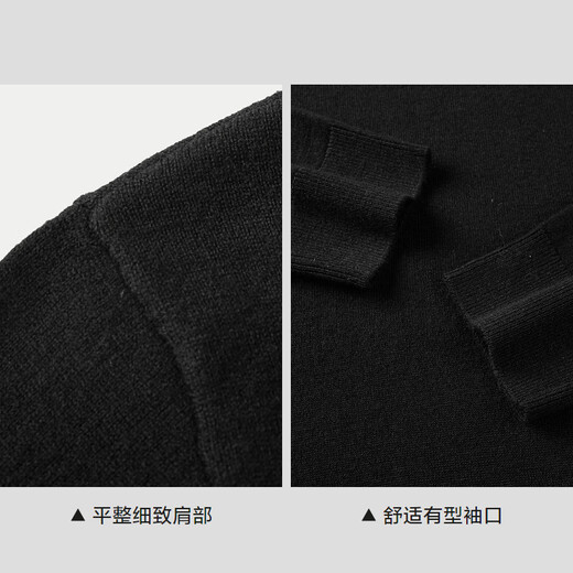 Heilan House (HLA) Wool Sweater Men's Light Business Pure Wool Warm Sweater Men's Spring and Autumn Wilderness Maillard HNZAW3W023A Black F9 L 175/92A Recommended 137~150Jin Jin equals 0.5 kg