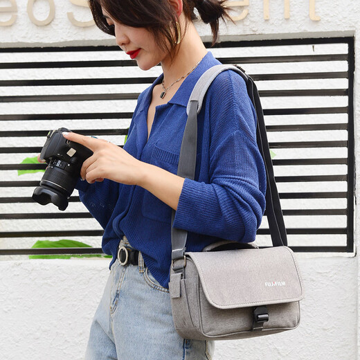 CLCEY es adecuado para el bolso de hombro para cámara SLR sin espejo Fujifilm XS10 XT3 XT4 XT30 XT20 XA7 XS20 estándar Fuji gris claro tamaño mini 1105
