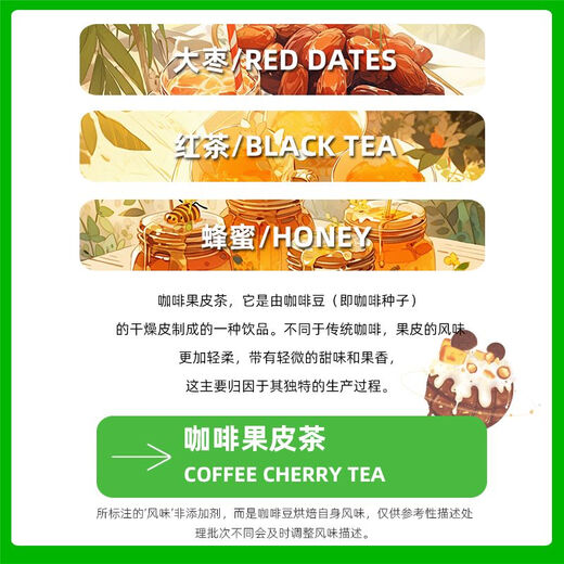 Shifangyi CoMeng Coffee Peel Tea Pulp Tea Whole Red Fruit Picking Handmade Whole Coffee Peel Drink 1 Can (Full of Anthocyanins/Natural)