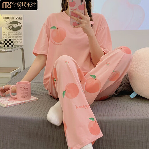 Modal pajamas women's pure cotton summer short-sleeved trousers summer thin summer Yugui dog spring and autumn cute home clothing set JZM-6626 Pacha dog XXL