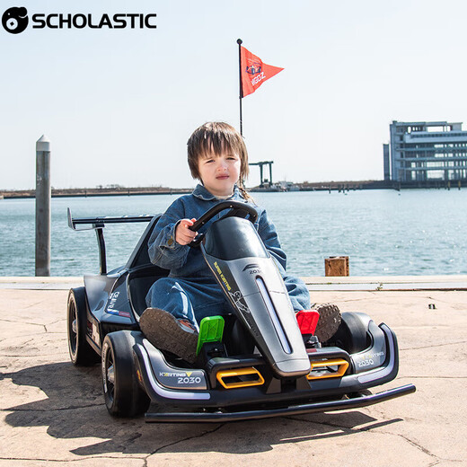 SCHOLASTIC children's go-kart electric drifting toy car can sit children and adults parent-child car remote control four-wheel stroller red