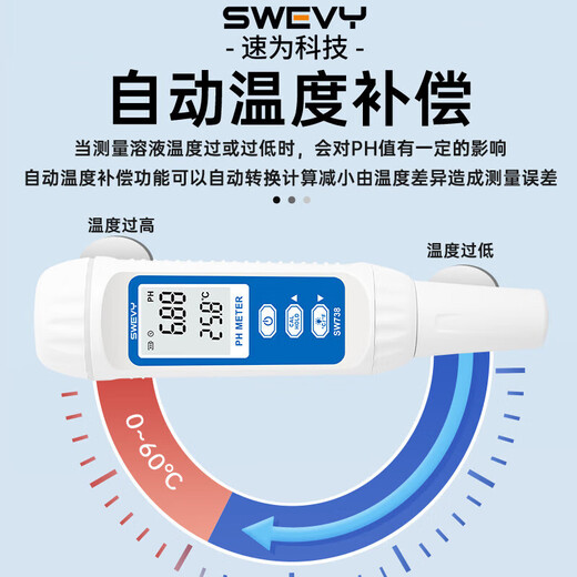 
Speed ​​pH tester number explicit industrial pH meter acidity meter PH detection pen pH value tester SW-738