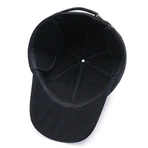 Wild plum blossom hat for men in winter, middle-aged and elderly people, warm peaked cap, old man, dad, grandpa, cotton hat, autumn and winter ear protection baseball cap, black (plus velvet for warmth), adjustable