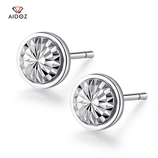 Aido diamond pt950 platinum earrings for women, fashionable platinum earrings for men, shiny car flower earrings, small earrings, one pair, 2.3-2.5g