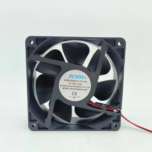RUNDA润达RD12038S24H-36V 24V 0.36A 12CM 电焊机变频器散热风扇 2线E1接口