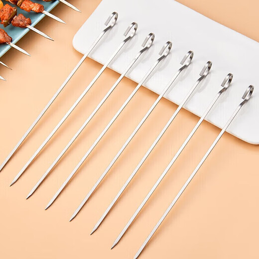 Suncojia 304 stainless steel barbecue skewers, barbecue skewers for oven, barbecue needle, mutton skewers, 30 pieces
