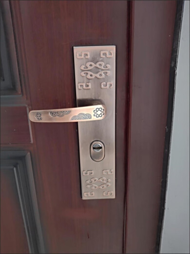 Huili. Red bronze anti-theft door handle door lock handle hole distance 235 universal type regardless of left and right Xiao Xiangyun panel left and right adjustable door thickness 9 cm single live 55mm universal type without key