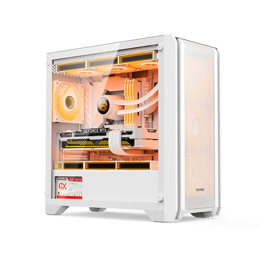 航嘉（Huntkey）GX750S掠夺者白色游戏机箱（精致铁网/强散热/钢玻侧板/360水冷/12风扇位/M-ATX主板/40系显卡）