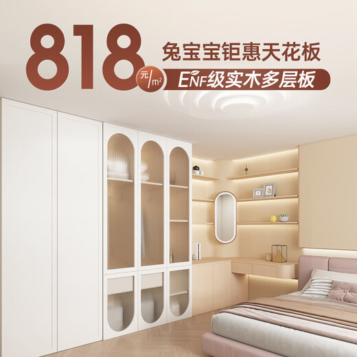 Bunny Easy Decoration Customized Full Space Customized Wardrobe Bedroom Modern Simple Overall Shoe Cabinet Door Solid Wood Core Overall Customization 22 Whole House Customized Cabinets (Solid Wood Multi-layer Board)