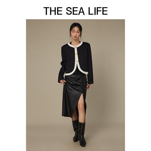 
THE SEA LIFE Ou Hai Yisheng Coat Women's 24 autumn new product classic retro layered versatile small fragrance jacket V12596 ice cream color S