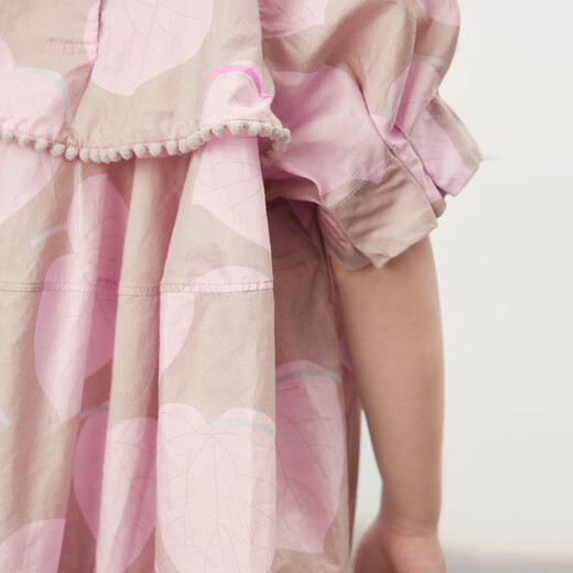 Jnby by JNBY Jiangnan Buyi Kinderbekleidung Baumwolle bedrucktes Kurzarmkleid lässig und bequem Sommer Mädchen und Kinder 1O4G13940 690/Sonstiges Puder 100 cm