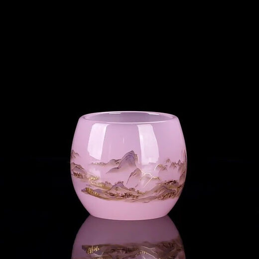 Jingdezhen tea set complete set of high-end Qianli Jiangshan light luxury white jade glazed tea set Chinese style household jade porcelain high Qianli Jiangshan master cup-Tianlan