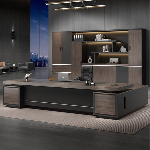 Tiju boss desk and chair desk, simple and modern chairman's office, atmospheric desk, president desk, manager desk, supervisor desk, 2-meter boss desk + single side cabinet, high-end and high quality