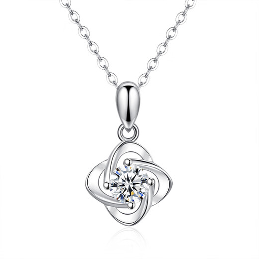 Xinboni Light Luxury Girls Necklace Moissanite Fashion Jewelry Four-leaf Clover Women's Gift for Wife and Girlfriend Jewelry Free Engraving - Light Luxury Model 1 Carat Four-leaf Clover