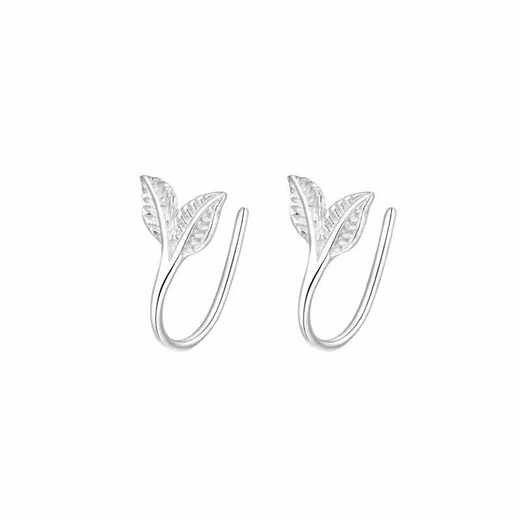 Qi Xiaomi Little Bud Earrings for Women 999 Pure Silver Leaf Earrings High-end Ear Hole Ear Bone Nails Niche Internet Celebrity Ear Accessories 999 Silver Little Buds Earrings (Price of Two)