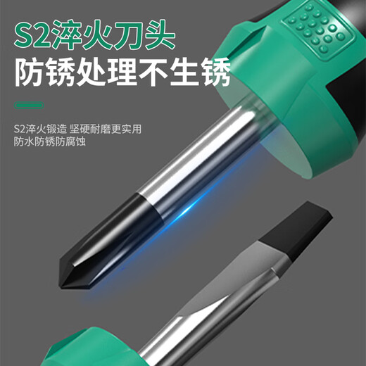 Baolian short handle screwdriver short handle carrot head screwdriver household cross one word strong magnetic mini dual-use screwdriver small screwdriver with rubber handle screwdriver cross + one word 1 each