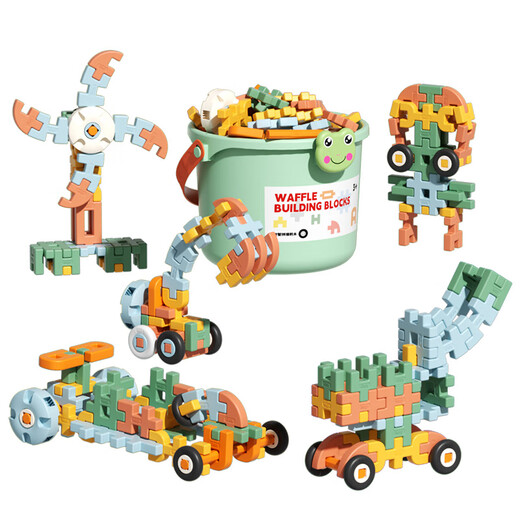 Letop Baby children's plug-in soft building blocks large particle educational toys 3-6 years old baby boys and girls birthday gift Luxurious storage bucket soft building blocks (108 pieces) Comes with creative building manual