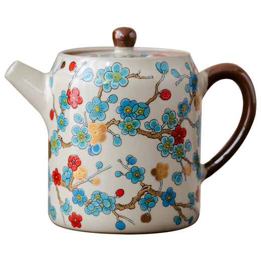 Jingzhan Jingdezhen craft Ru kiln Jinmei straight pot Kungfu tea set single teapot 2025 new ceramic for one person Jinmei straight pot