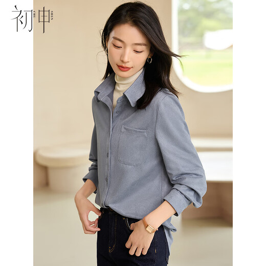 First application Spring and Autumn thick long-sleeved shirt for women in the wilderness Maillard retro velvet soft layered shirt jacket S144C6002