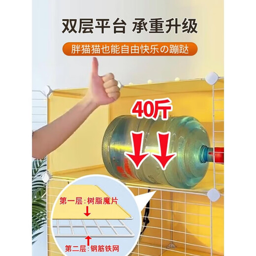 Cat cage with toilet integrated suitable for large and small kittens. Cat cage for home indoor with litter box and toilet integrated. Super large 2-layer 75*75*109 store manager's main picture. Basic cat litter box + cat litter shovel + ladder + installation