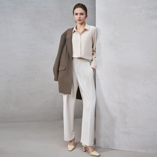 G2000 satin/embossed buttons/same style in shopping malls, women's 2025 autumn and winter casual long-sleeved shirts