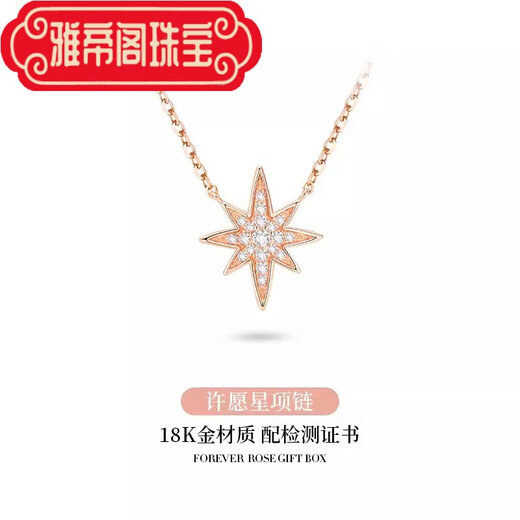 Yadige Eight-pointed Star 18 Gold K Necklace for Women 2024 Color Gold Star Pendant Valentine's Day Birthday Gift for Girlfriend and Wife 18 Gold K Star Necklace