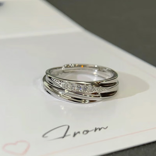 Keshan Lao Phoenix Gold Store pt950 platinum couple ring to cross the river of love together, imitation platinum gold for men and women, opening adjustment, couple model, one pair