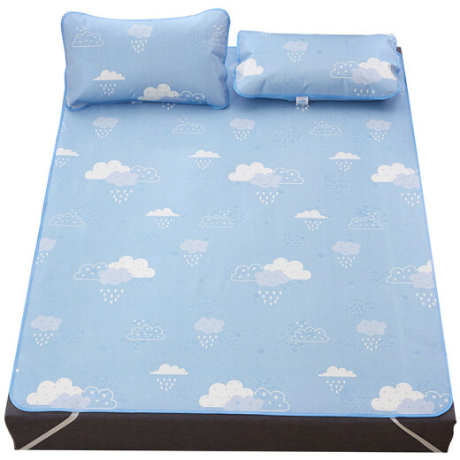 Antarctic mat home textile printed cartoon ice silk mat three-piece set foldable summer cooling air-conditioned mat coquettish cloud 1.5m bed