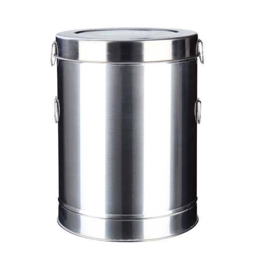 Mianxiaocheng stainless steel tangerine peel barrel tea barrel large iron barrel thickened storage sealed tank tea storage tank special large capacity 10Jin Jin equals 0.5kg barrel 30*33cm comes with inner film bag