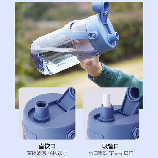 LOCK&LOCK Large Capacity Water Bottle Sports Straw Water Cup Fitness Portable Cold Water Bottle 2L Black ABF795BLK