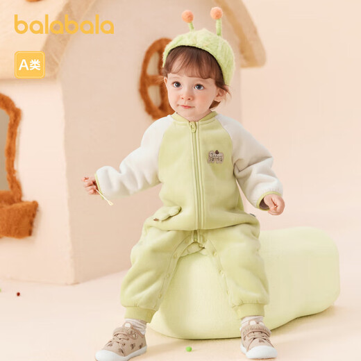 Balabala children's clothing baby jumpsuit newborn baby clothes bag fart clothes winter clothing plus velvet thickening cute boys and girls baby clothes