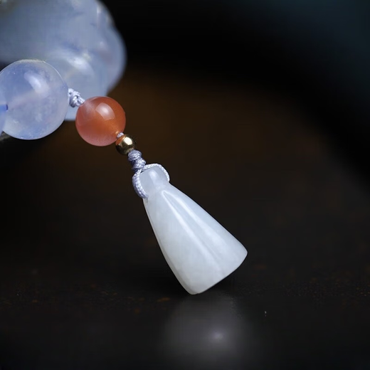 Jinxu GONMCEAN ice-permeable aquamarine dark blue bracelet emerald lotus pendant pure blue crystal bracelet gift with pendant