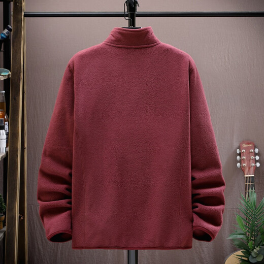 Pierre Cardin 2024 new style fleece jacket men's national fashion loose large size stand collar casual autumn and winter polar fleece jacket royal blue XL