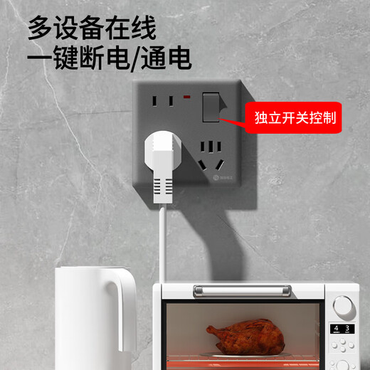 International Electrician (FDD) new national standard one-open twelve-hole socket with one-open 8-hole multi-hole switch 86 type concealed wall power panel one-open 12-hole white (10/16A)